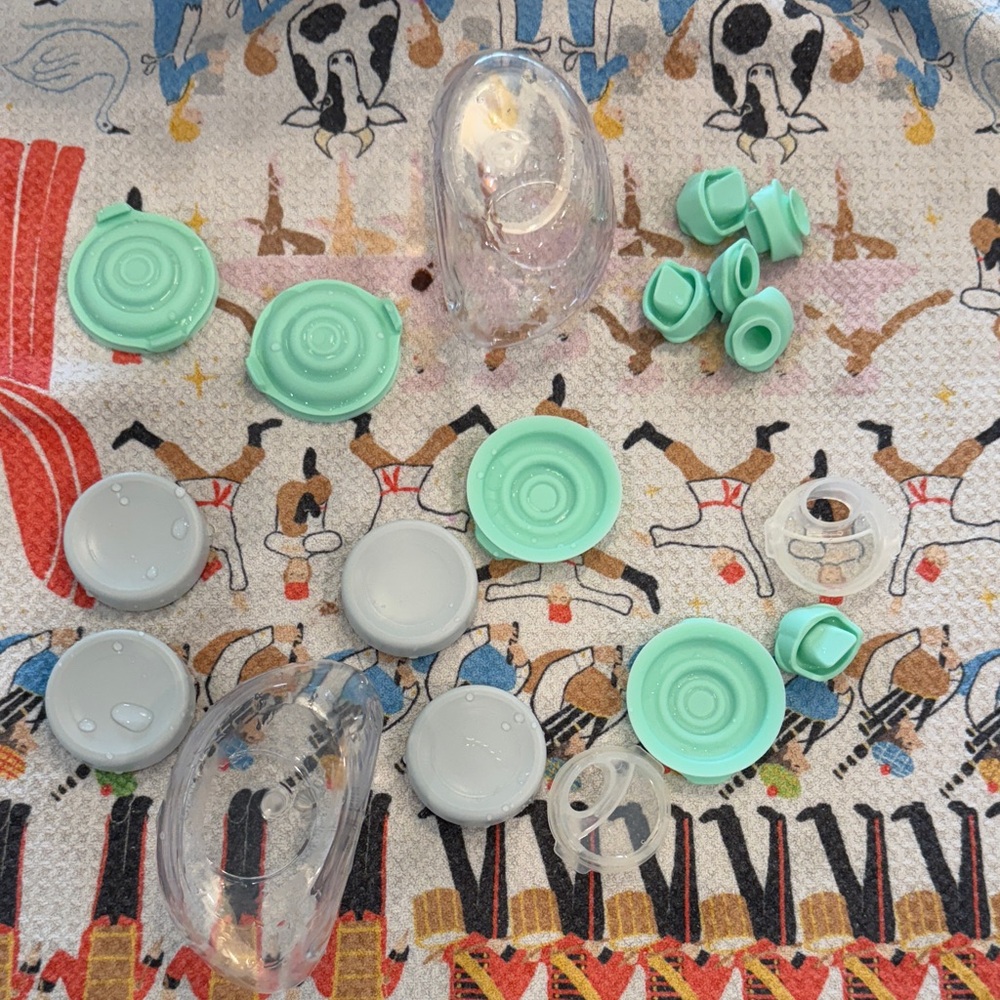 Mint Green and Clear Silicone Parts Set